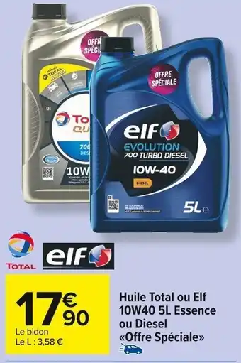 Carrefour Market Huile Total Ou Elf 10W40 5L Essence Ou Diesel Offre Spéciale offre