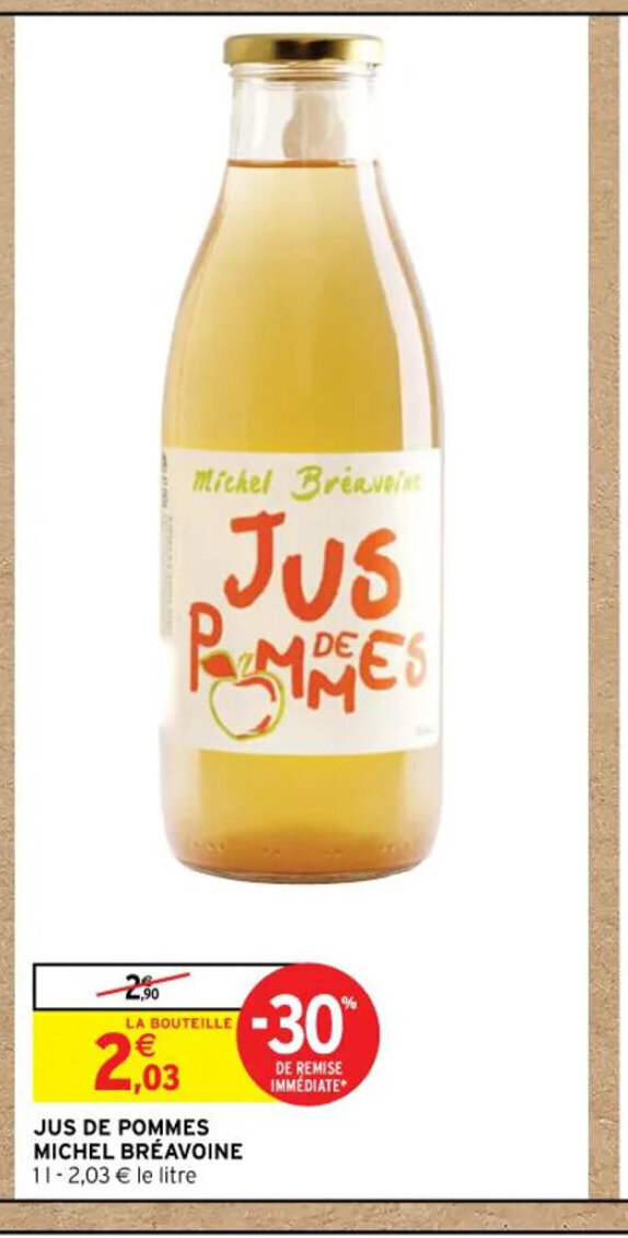 Promo Jus de Pommes Michel Bréavoine chez Intermarché