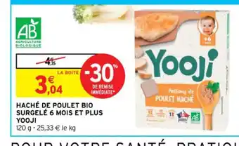 Yooji Haché de Poulet Bio Surgelé 6 Mois Et Plus
