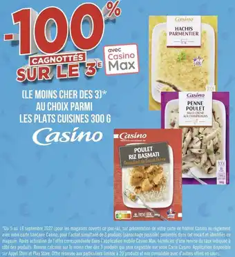Géant Casino Casino bon plan sur les plats cuisines 300 g de la marque casino offre