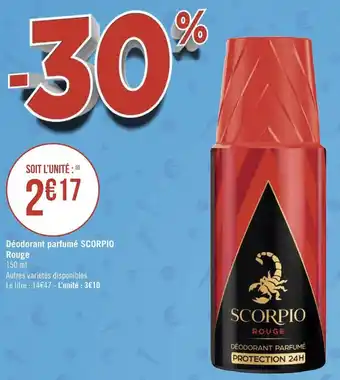 Géant Casino Scorpio déodorant parfumé offre