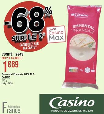 Géant Casino Casino emmental français 28% m.g. offre