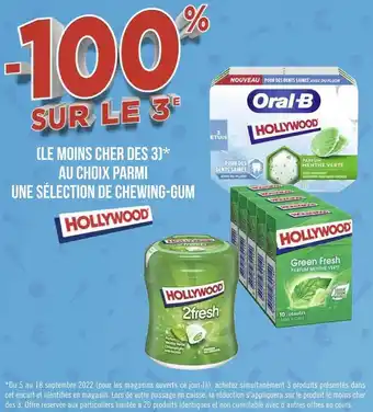 Géant Casino Hollywood bon plan sur une sélection de chewing-gum de la marque hollywood offre
