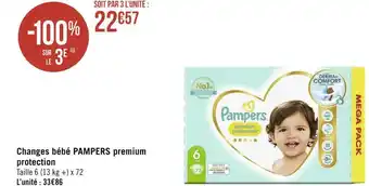 Géant Casino Pampers changes bébé premium protection offre
