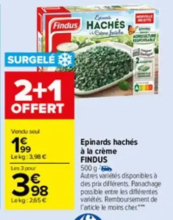 Carrefour Market Épinards haches a la creme findus offre