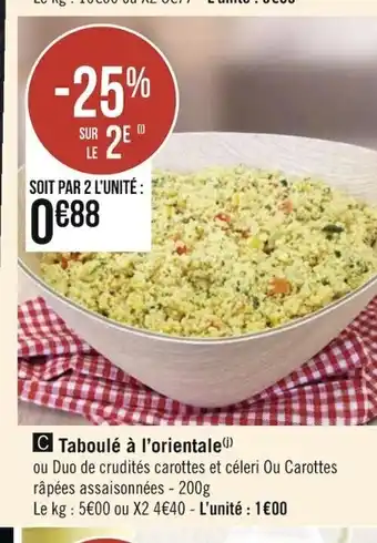 Géant Casino Taboulé à l'Orientale offre