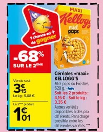Carrefour Market Céréales maxi kellogg's offre