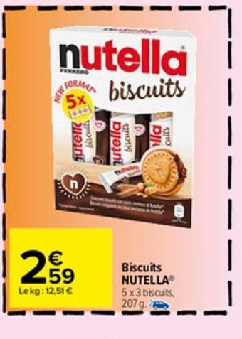 Carrefour Market Biscuits nutella offre