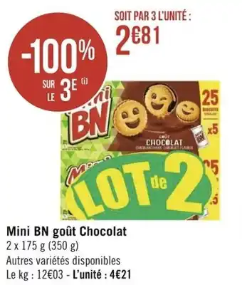Géant Casino BN mini bn goût chocolat offre