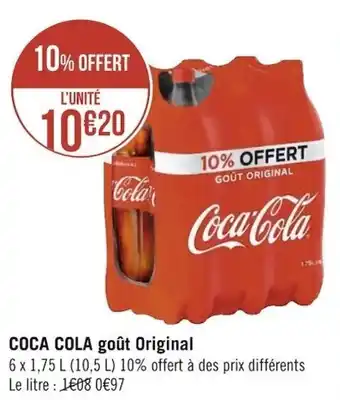 Géant Casino COCA COLA goût original 6 x 1,75 L offre