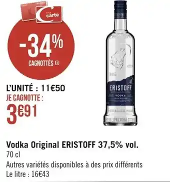 ERISTOFF vodka original eristoff 37,5% vol.