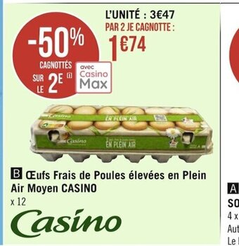 Géant Casino Oeufs Frais De Poules Elevees En Plein Air Moyen Casino offre