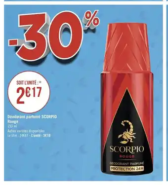 Géant Casino Déodorant Parfumé SCORPIO Rouge offre
