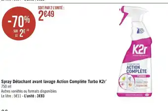 Géant Casino Spray Détachant Avant Lavage Action Complete Turbo K2r offre