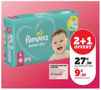 Super U Couches Baby Dry Pampers offre