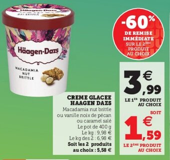 Super U Creme Glacee Haagen Dazs offre