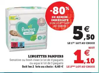 Super U Lingettes Pampers offre