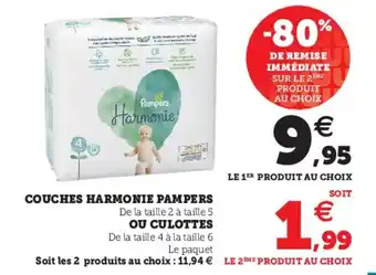 Super U Couches Harmonie Pampers offre