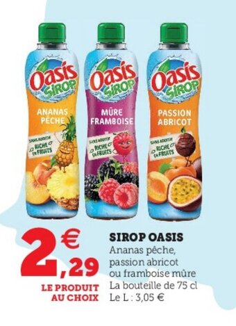 Super U Sirop Oasis offre