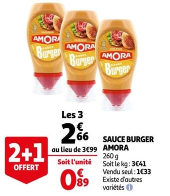 Auchan Amora sauce burger offre