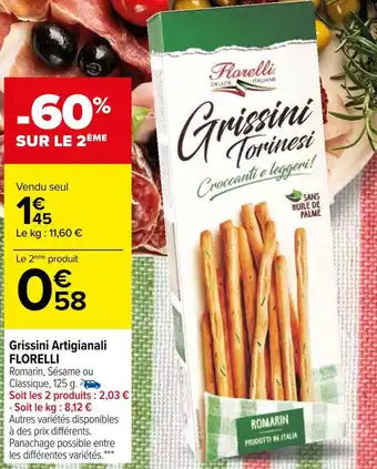 Carrefour Florelli grissini artigianali offre