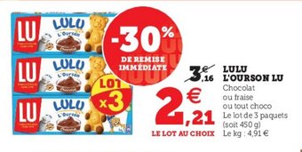 Super U Lulu L'ourson Lu offre