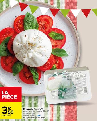Carrefour Mozzarella burrata offre