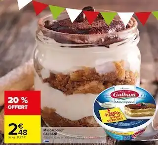 Carrefour Galbani mascarpone offre