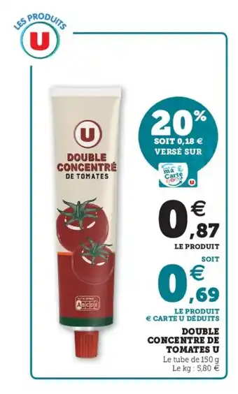 Super U Double Concentre De Tomates U offre