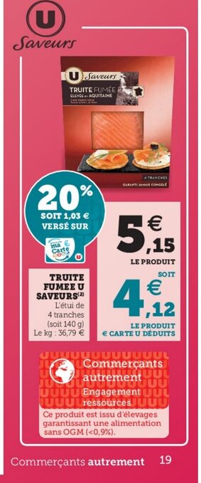 Super U Truite Fumee U Saveurs offre