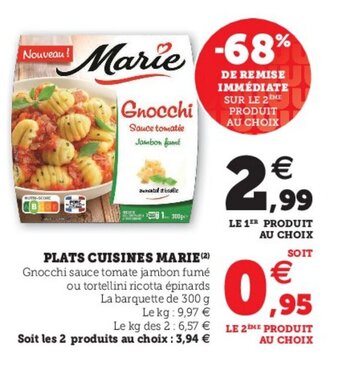 Super U Plats Cuisines Marie offre