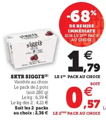 Super U Skyr Siggi's offre