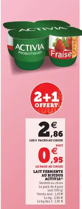 Super U Lait Fermente Au Bifidus Activia offre