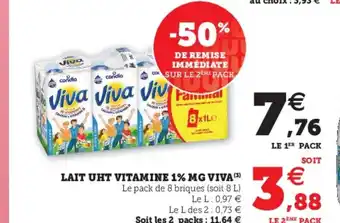 Super U Lait UHT Vitamine1^ MG Viva offre