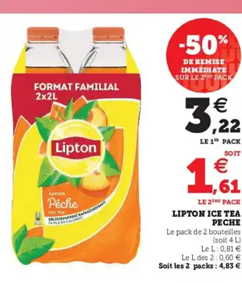 Super U Lipton Ice Tea Peche offre