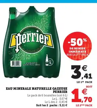 Super U Eau Minerale Naturelle Gazeuse Perrier offre