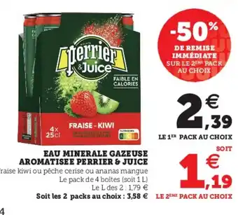 Super U Eau Minerale Gazeuse Aromatisee Perrier & Juice offre