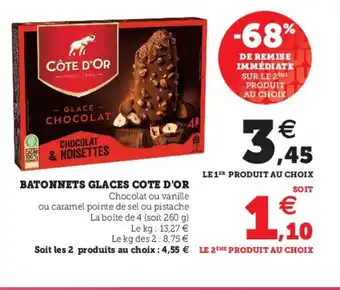 Super U Batonnets Glaces Cote D'OR offre