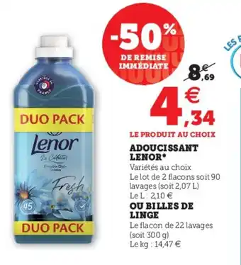 Super U Adoucissant Lenor* offre