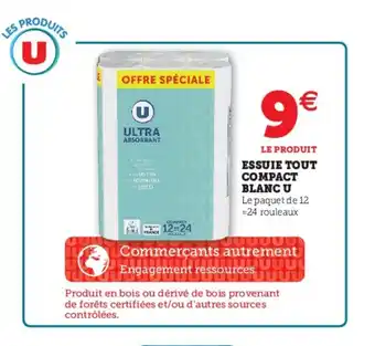 Super U Essuie Tout Compact Blanc U offre
