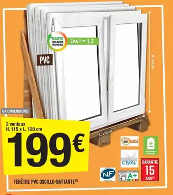 Brico Dépôt Fenêtre pvc oscillo-battante cekal offre