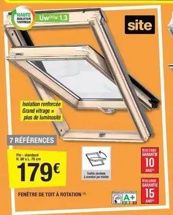 Fenêtre de toit à rotation