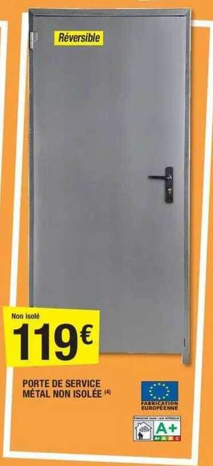 Brico Dépôt Porte de service métal non isolée offre