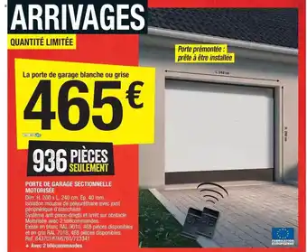 Brico Dépôt Porte de garage sectionnelle motorisée offre
