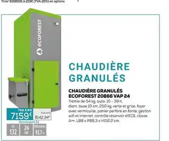 Copra Chaudière granulés éco forest 20866 vap 24 offre