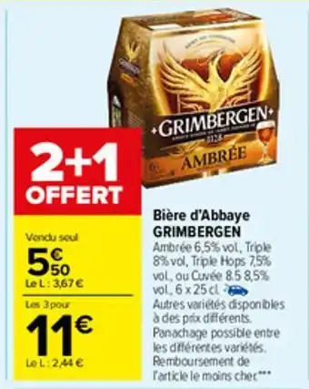 Carrefour Market Bière d´abbaye grimbergen offre