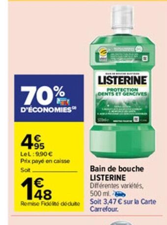 Carrefour Market Bain de bouche listerine offre