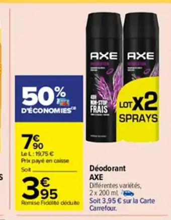 Carrefour Market Déodorant axe offre