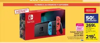 Carrefour Market Console nintendo switch avec joy-con neon offre