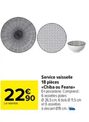 Service vaisselle 18 pieces chiba ou feana